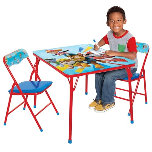 Paw Patrol Kids Table & Chairs Set for Kid and Toddler 36 Months Up to 7 Years, Includes: 1 Table (24' L x 24' W x 20' H), 2 Chairs (13' L x 13.5' W x 21' H) Weight Limit: 70 lb