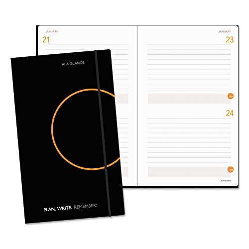 AT-A-GLANCE PLAN.WRITE.REMEMBER. 80612105 Planning Notebook Two Days Per Page, 5 1/8 x 8 1/4, Black