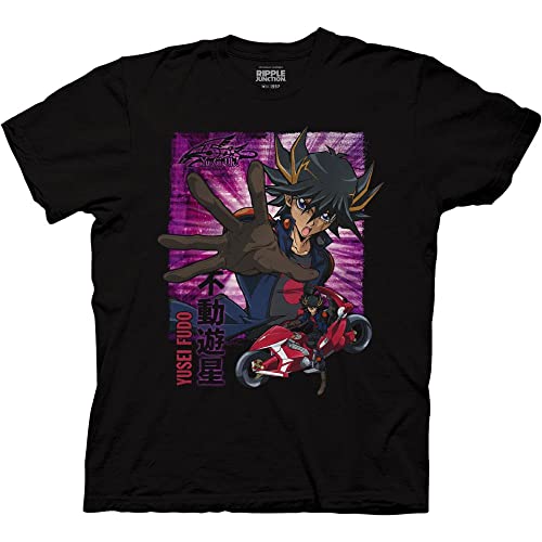 Ripple Junction Yu-Gi-Oh! Yusei D-Wheel Anime Adult T-Shirt Officially Licensed X-Large Black