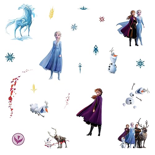 RoomMates RMK4075SCS Frozen II Peel and Stick Wall Decals, 1.86' x 1.87' x 7.12' x 12.72 ', blue. white, purple