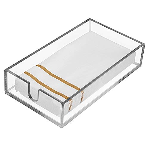 Acrylic Napkin Holder - Clear Modern Design - Acrylic Hand Towel Holder for Bathroom, Kitchen, Acrylic Tray Perfect for Disposable Paper Hand Towels & Bathroom Accessories.