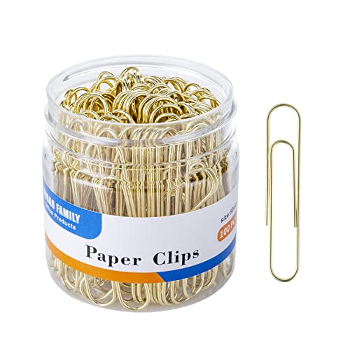 Large Paper Clips, Gold Paper Clips, 2 Inch Paper Clip, Jumbo Paperclips 100/Pack