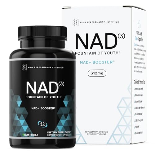 HPN NAD+ Booster (NAD3), Anti Aging Cell Booster, NRF2 Activator, Nicotinamide Riboside Alternative, NAD Supplement Natural Energy, Longevity, and Cellular Health, 312 Mg per Serving (1 Month Supply)