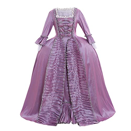 CosplayDiy Women's Queen Marie Antoinette Rococo Ball Gown Gothic Victorian Dress Costume Purple M