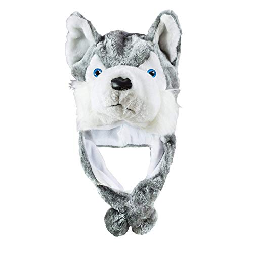 Super Z Outlet Cute Plush Animal Head Winter Hat Warm Winter Fashion Clothing Accessories (Husky (Short))