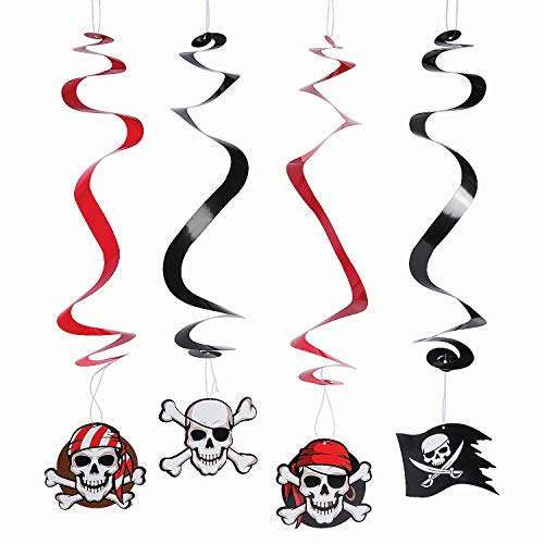 PIRATE HANGING SWIRLS - Party Decor - 12 Pieces