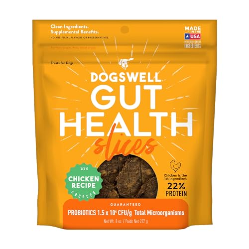 Dogswell Gut Health Slices Functional Dog Treats, Chicken 8 oz. Bag