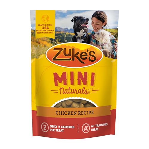 Zuke’s Mini Naturals Soft And Chewy Dog Treats For Training Pouch, Natural Treat Bites With Chicken Recipe - 16 oz. Bag