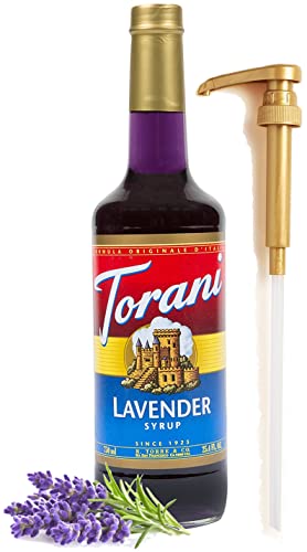 Lavender Syrup for Coffee & Cocktails 25.4 Ounces Syrups for Coffee Drinks with Fresh Finest Bottle Pump