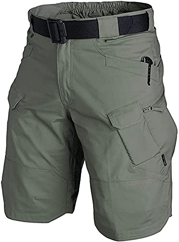 AUTIWITUA Men's Waterproof Tactical Shorts Outdoor Cargo Shorts, Lightweight Quick Dry Breathable Hiking Fishing Cargo Shorts Army Green