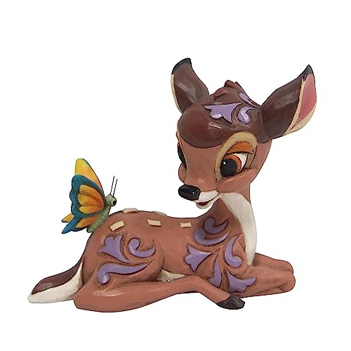 Enesco Disney Traditions by Jim Shore Bambi with a Buttefly Miniature Figurine, 2.5 Inch, Multicolor