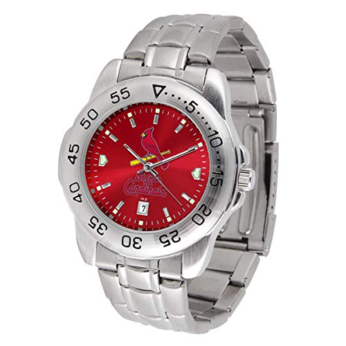 Game Time St. Louis Cardinals Men's Watch - MLB Sport Steel Series, Officially Licensed