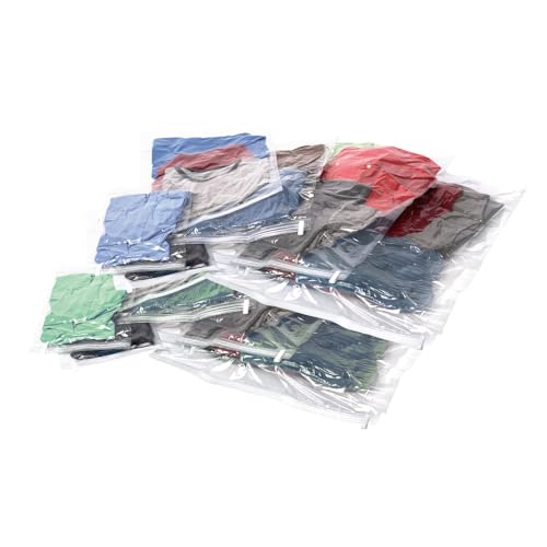 Samsonite Compression Packing Bags, Plastic, Clear, 12-Piece Kit (2-Pouch/4-Carry-On/4-Large/2-X-Large