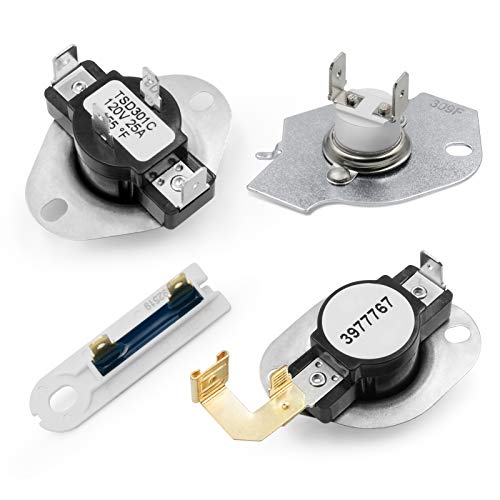 3977393 & 3392519 Dryer Thermal Fuse & 3977767 Dryer High Limit Thermostat & 3387134 Dryer Cycling Thermostat - Compatible with Whirlpool Kenmore Dryer