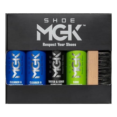 Shoe MGK Complete Kit: Shoe Cleaner, Shoe Care, Water & Stain Protection - Revitalize, Shield, and Freshen Sneakers, Leather, and Dress Shoes with Deodorizer