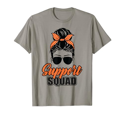 Multiple Sclerosis Support Squad Messy Bun MS Awareness T-Shirt