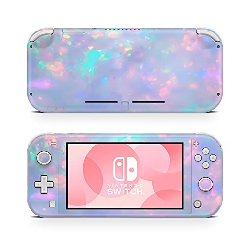 ZOOMHITSKINS Switch Lite Accessories, Compatible for Nintendo Switch Lite Skin, Gemstone Pink Blue Grey Silver Rainbow, 3M Vinyl, Durable & Fit, Easy to Install, Made in The USA