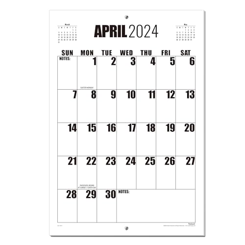 Wall Calendar 2024, Nekmit 2024 Wall Calendar from Now to July 2025, 22.75' x 15.5', Large Print Big Grid Wall Calendar, Perfect for Organizing & Planning