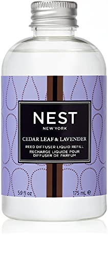 NEST Fragrances Reed Diffuser Refill, Cedar Leaf & Lavender, 5 Fluid Ounces, 5.9 Fl Oz (Pack of 1)