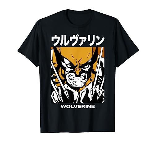 Marvel X-Men Wolverine Kanji Blades Pose Graphic T-Shirt T-Shirt