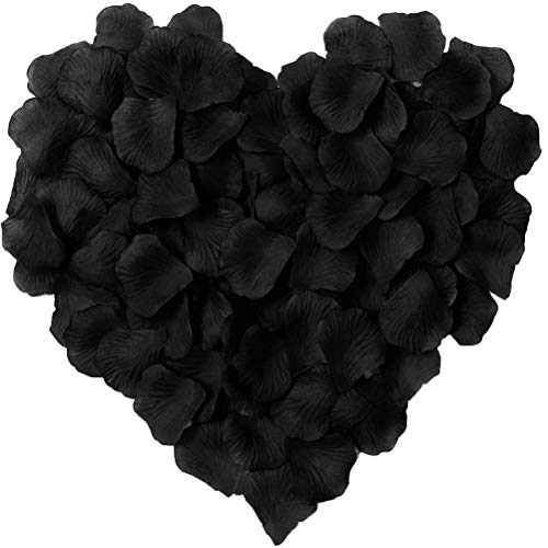 LZXD 1000 Pieces Black Artificial Silk Rose Petals Flower Decoration Wedding Party Color Black