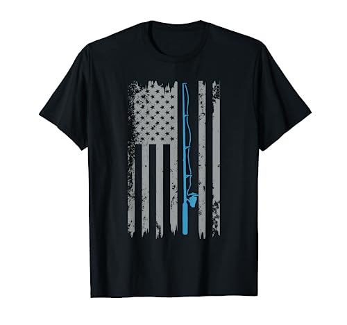 American Flag Fishing Vintage Fisherman T-Shirt