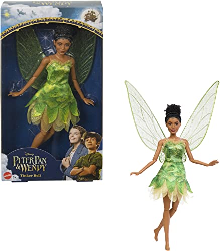 Mattel Disney Movie Peter Pan & Wendy Toys, Tinker Bell Fairy Doll with Wings, Collectible Inspired by Mattel Disney’s Peter Pan & Wendy