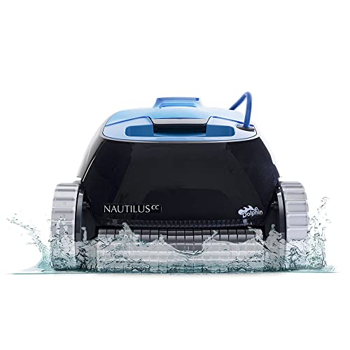 Dolphin Nautilus CC Automatic Robotic Pool Vacuum Cleaner, Wall Climbing Scrubber Brush, Top Load Filter Access, Ideal for Above/In-Ground Pools up to 33 FT in Length