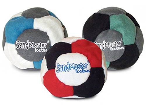 World Footbag SandMaster Hacky Sack Footbag, 3 Pack, Multicolor