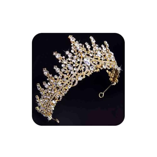 COCIDE Gold Tiara and Crown for Women Crystal Queen Crowns Rhinestone Princess Tiaras for Girl Bride Wedding Hair Accessories for Bridal Birthday Party Prom Halloween Cos-play Costume Christmas