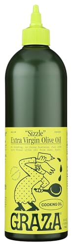 Graza 'Sizzle' Extra Virgin Olive Oil. Peak Harvest Cooking Oil. Single Farm Spanish EVOO. 25.3 FZ (750 ML) Squeeze Bottle