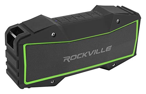 Rockville Rock Everywhere Portable Bluetooth Speaker/Waterproof/Wireless Link,Black