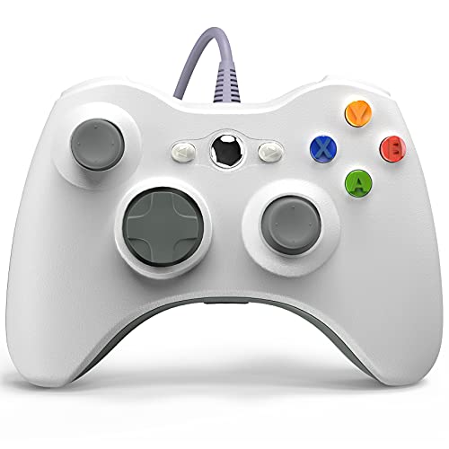 YAEYE PC Wired Controller, Game Controller for Xbox 360 with Dual-Vibration Turbo Compatible with Xbox 360/360 Slim and PC Windows 7,8,10,11(White)…