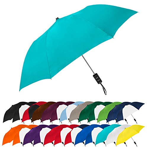 STROMBERGBRAND UMBRELLAS Spectrum Popular Style 16' Automatic Open Light Weight Travel Folding Umbrella for Men and Women, (Teal Blue)
