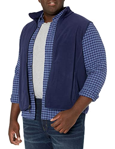 Amazon Essentials Men's Full-Zip Polar Fleece Vest-Discontinued Colors, Navy, Large