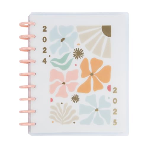 Happy Planner Disc-Bound 12-Month Planner, July 2024–June 2025 Daily Planner, Dashboard Layout, Classic Size, Desert Thistle, 72 Pages, 12 Dividers, 2 Sticker Sheets, 7' x 9 3/4'