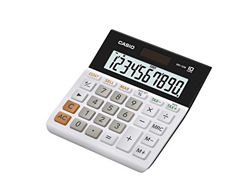 Casio MH-10M, Min-Desktop Standard Function Calculator Small,Black/white