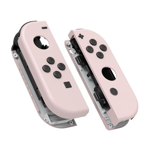 eXtremeRate DIY Replacement Shell Buttons for Nintendo Switch & Switch OLED, Cherry Blossoms Pink Housing Case with Full Set Button for Joycon Handheld Controller [Only The Shell, NOT The Joycon]