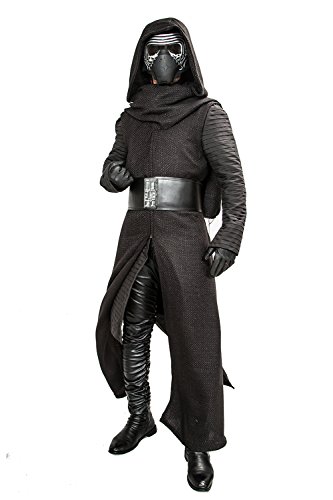 Xcoser Mens Kylo Ren Cosplay Robe & Under Tunic & Gloves & Scarf & Belt Outfit Costume, Black, Large