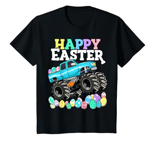 Boys Happy Easter Monster Truck Easter Eggs Toddler T-Shirt