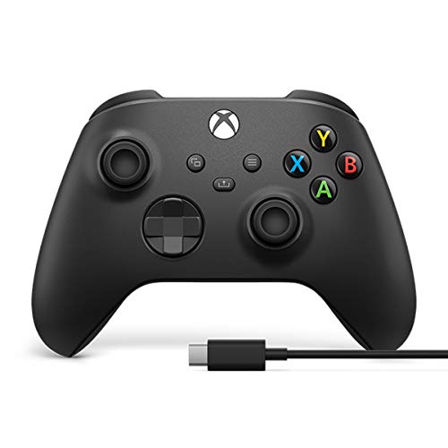 Xbox Core Wireless Gaming Controller + USB-C Cable – Carbon Black – Xbox Series X|S, Xbox One, Windows PC, Android, and iOS