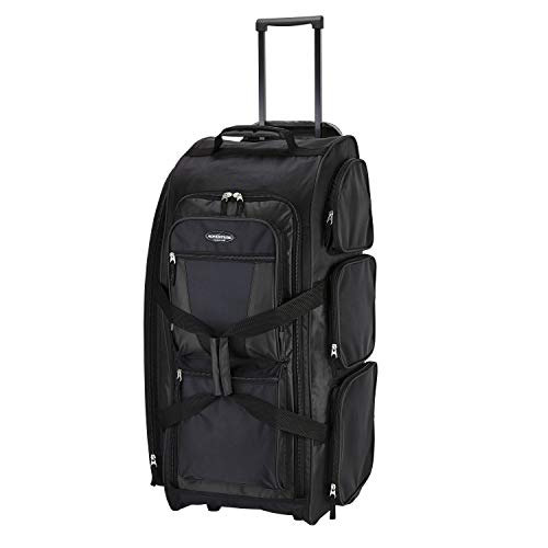 Travelers Club Xpedition 30 Inch Multi-Pocket Upright Rolling Duffel Bag, Black, 30' Suitcase