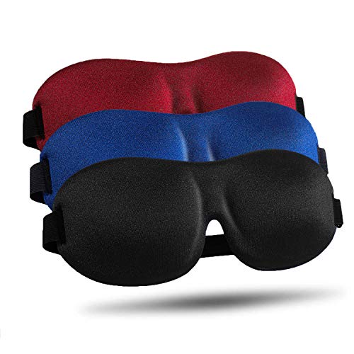 LKY DIGITAL Sleep Mask for Side Sleeper 3 Pack, 100% Blackout 3D Eye Mask for Sleeping, Night Blindfold for Men Women