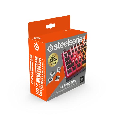 SteelSeries PrismCaps Double Shot Pudding-Style Keycaps Durable PBT Thermoplastic Compatible with Most Mechanical Keyboards MX Stems Black (US Layout)