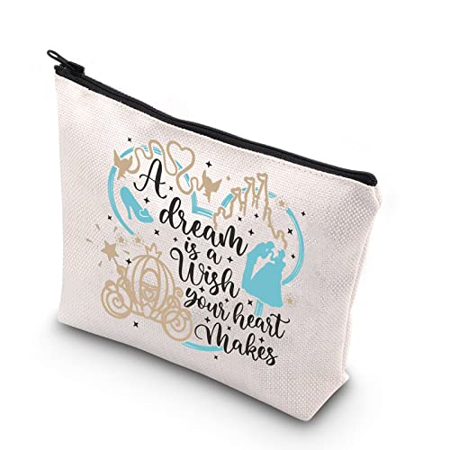 BDPWSS Fairy Tales Makeup Bag Fairy Princess Gift a Dream Is a Wish Your Heart Makes Cosmetic Bag For Friend Sister (You makes dream)