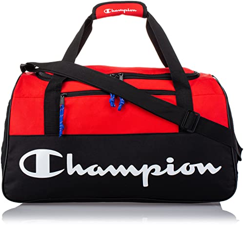 Champion unisex adult Velocity Duffel Bag, Red, One Size US