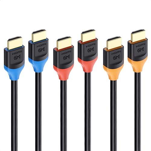 Cable Matters [Ultra High Speed HDMI Certified] 3-Pack 48Gbps 8K HDMI Cable 6.6 ft / 2m with 8K@60Hz, 4K@240Hz and HDR Support for PS5, Xbox Series X/S, RTX3080/3090, RX 6800/6900, Apple TV