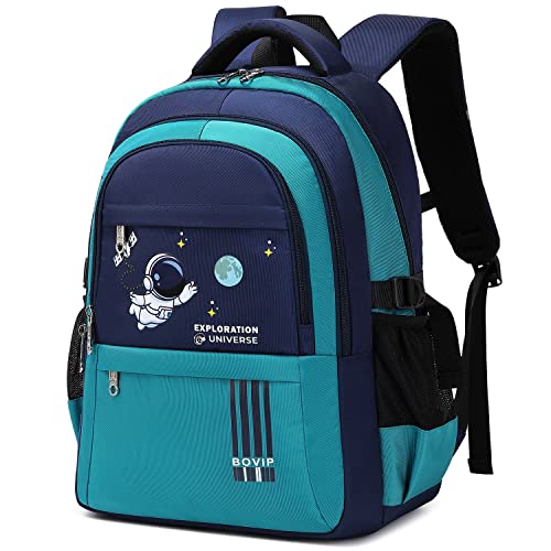 BOVIP Kids Backpack Astronaut Lightweight Preschool Kindergarten Backpack Bookbag for Toddlers Boys Girls Green