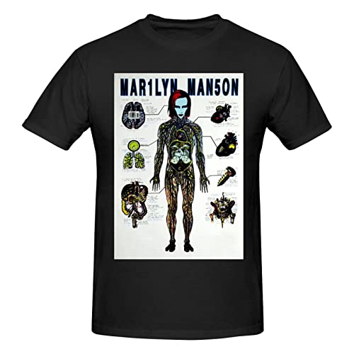 Marilyn Music and Manson Men's Classic Unisex Cotton T-Shirt for Men & Women, Classic Tee Black X-Large