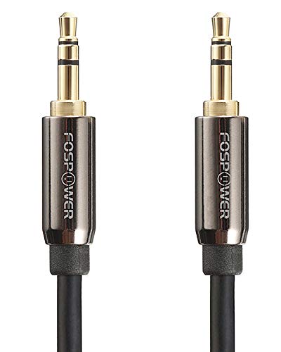 FosPower Audio Cable (15 FT), Stereo Audio 3.5mm Auxiliary Short Cord Male to Male Aux Cable for Car, Apple iPhone, iPod, iPad, Samsung Galaxy, HTC, LG, Google Pixel, Tablet & More